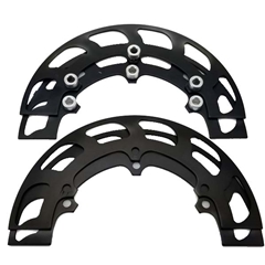 Aluminum Sprocket 6 Hole Guard Set - 8" Black