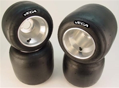 Vega MCM White Tire & VanK Silver Wheel Set - Mounted