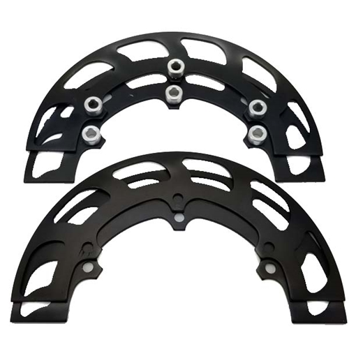 Aluminum Sprocket 6 Hole Guard Set - 8" Black