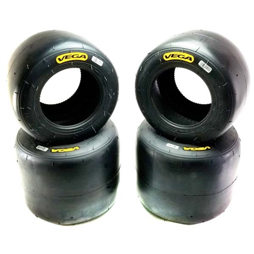 Vega MCS Yellow Asphalt Oval Kart Tire Set