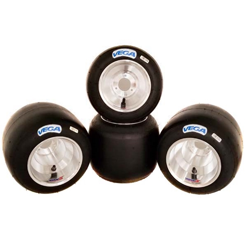 Vega MDH Blue Tire & VanK Silver Wheel Set - Mounted